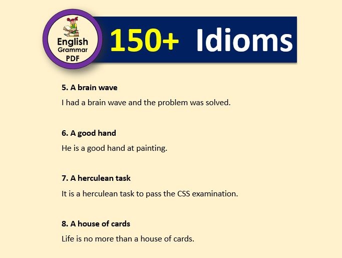 2nd list of idioms with pdf