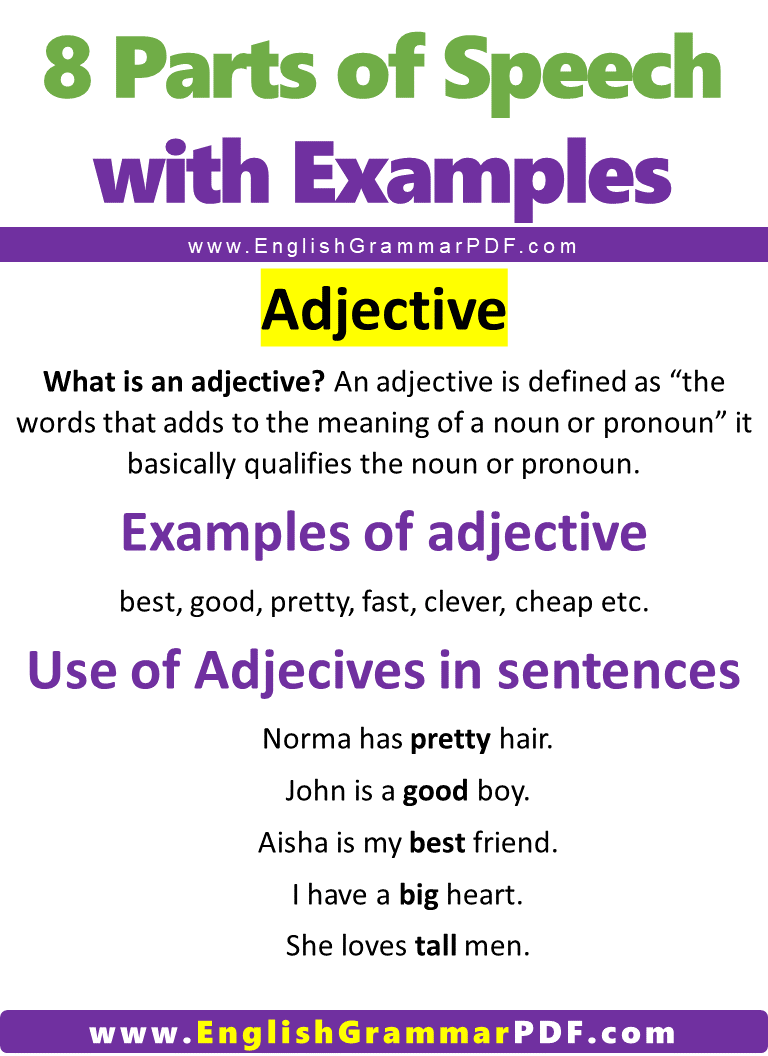 adjective Parts of Speech with Examples