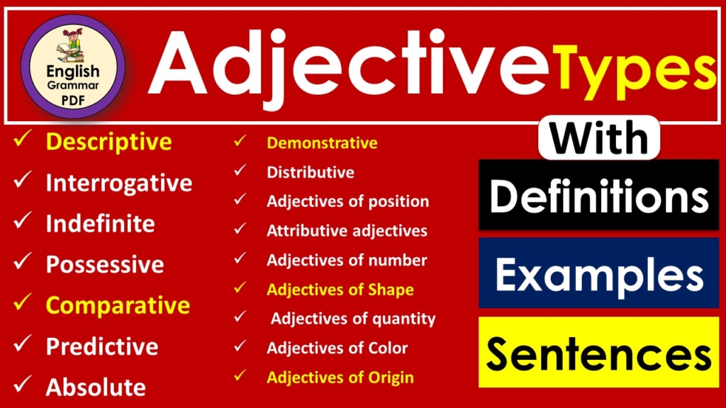 adjective and its types with pdf