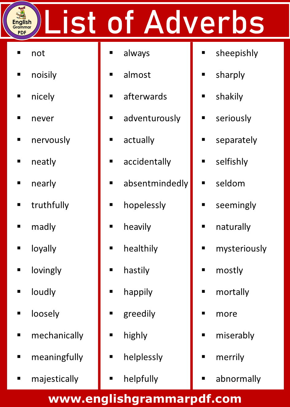 all adverbs