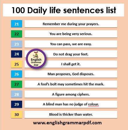 english sentences for daily use with pdf