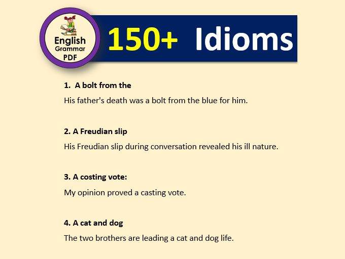 first list of idioms pdf