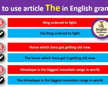 How to use article the in english grammar, Rules for using the