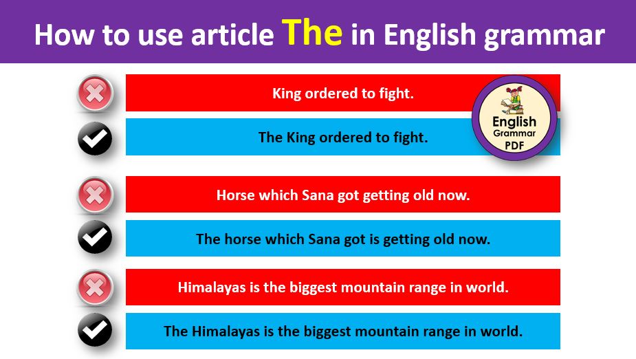 how to use article the in english grammar