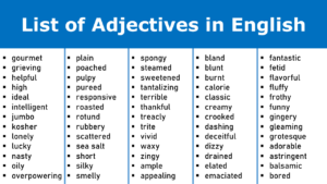 list of adjectives