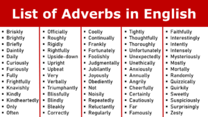 list of adverbs