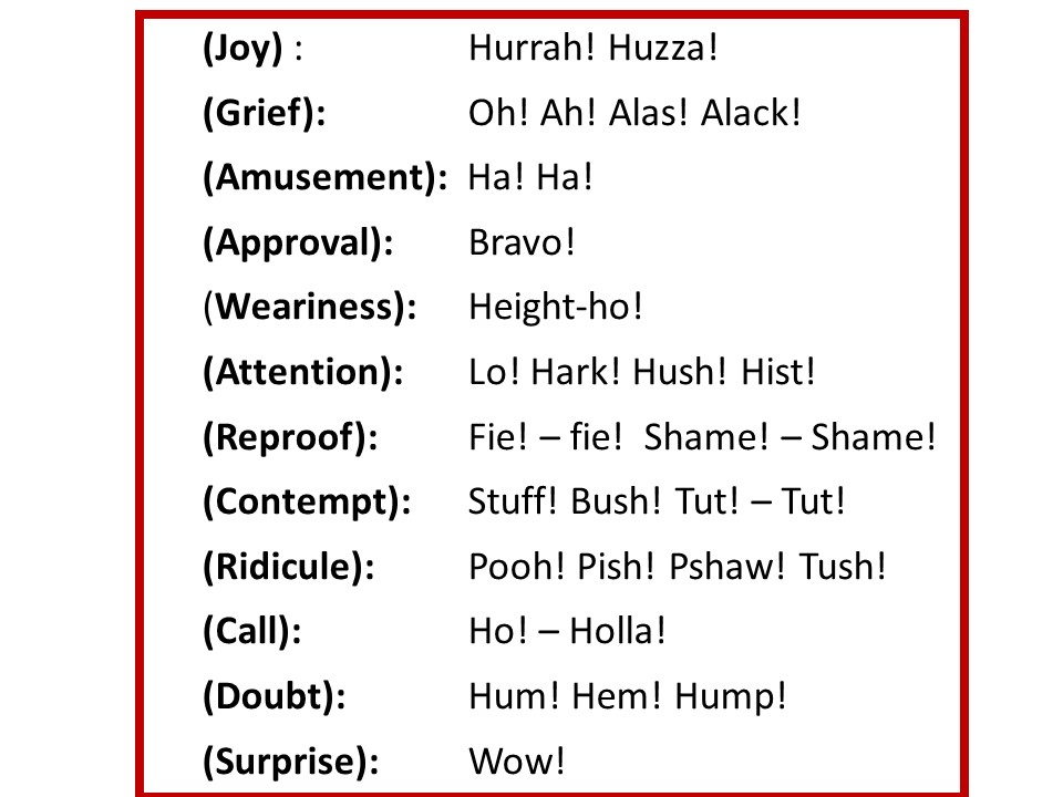 List of interjections expressions