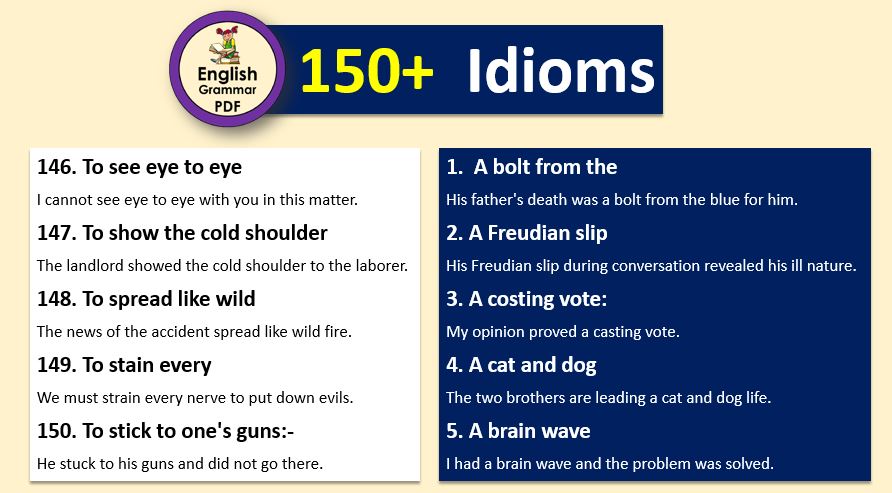 list of idioms pdf