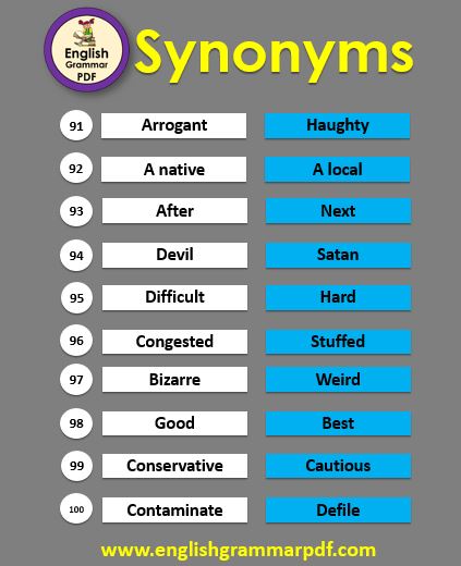 list of synonyms pdf