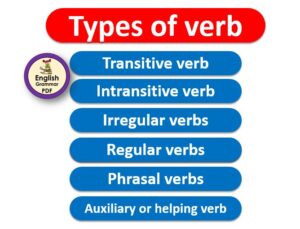 different kinds or types of verb