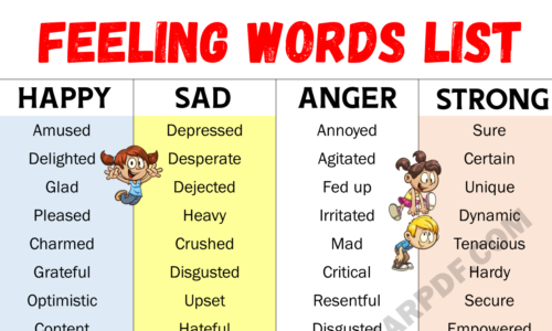 Cool Words to Describe Feelings and Emotions