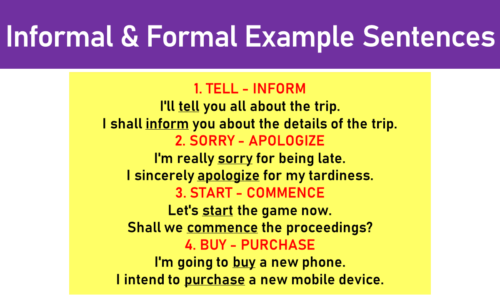 20 Formal and Informal Examples Sentences (Download PDF)