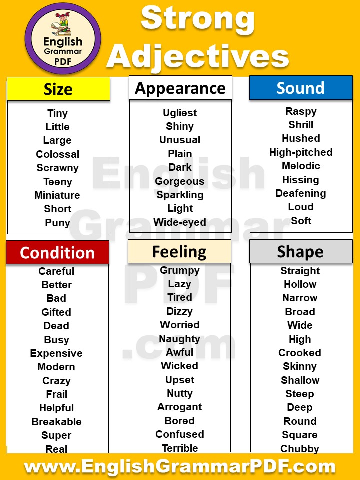 List of Strong Adjectives in English