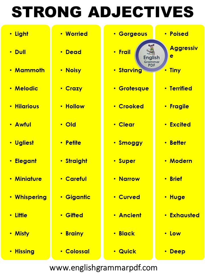 List of Strong Adjectives in English