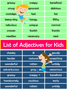 List of Adjectives for Kids