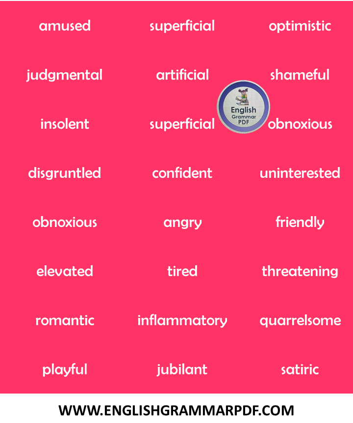 useful list of adjectives of altitude