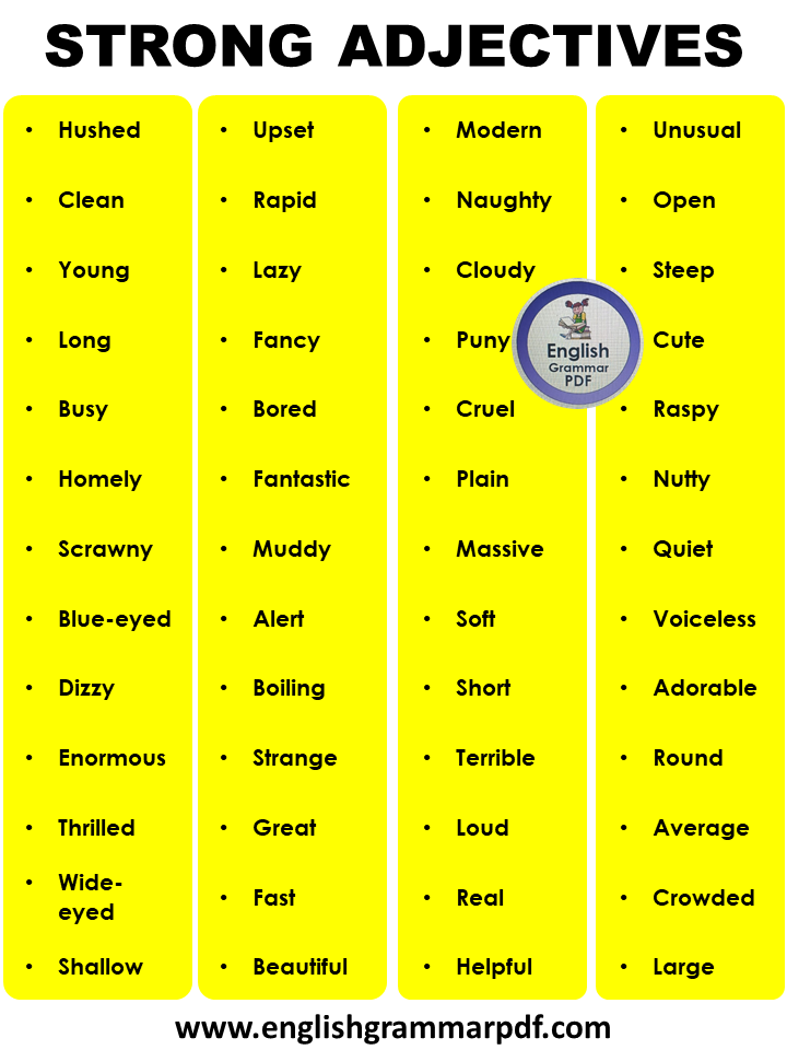 extreme adjectives list in english