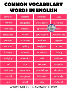 Most Used English Words List - PDF and Infographics