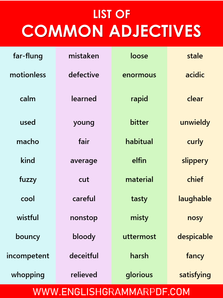 good adjectives to use in creative writing