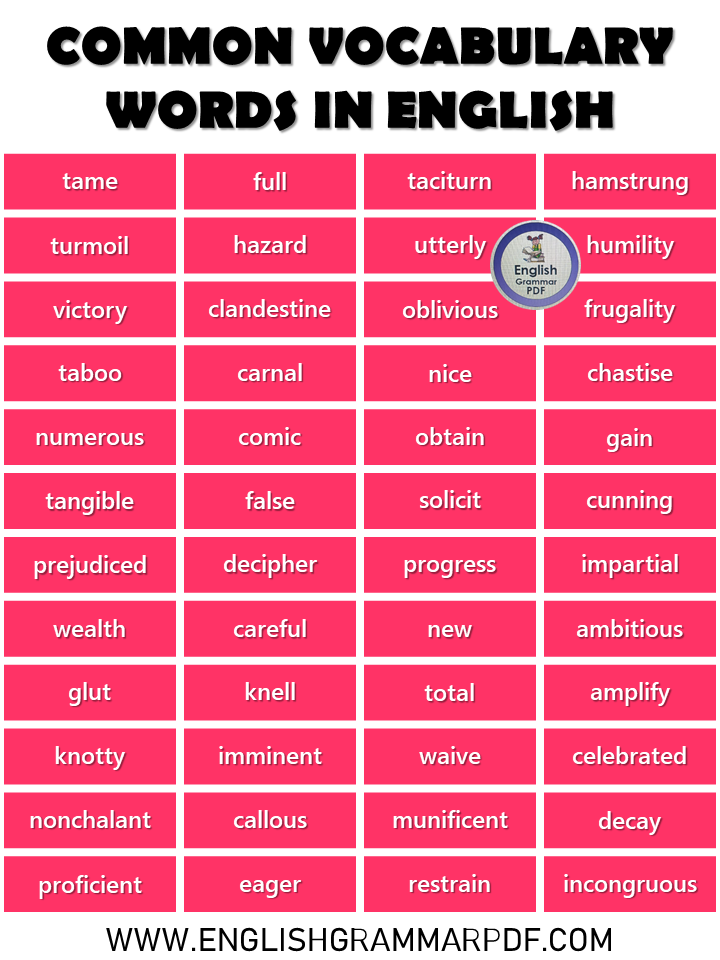 common english words list