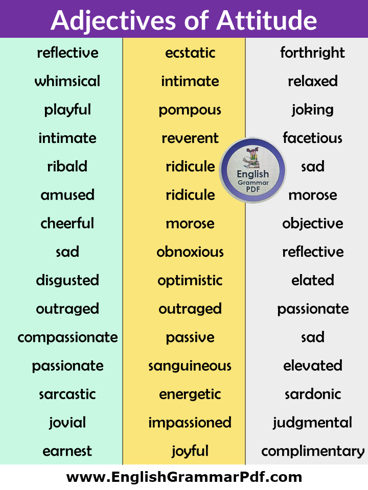 adjectives of attitude