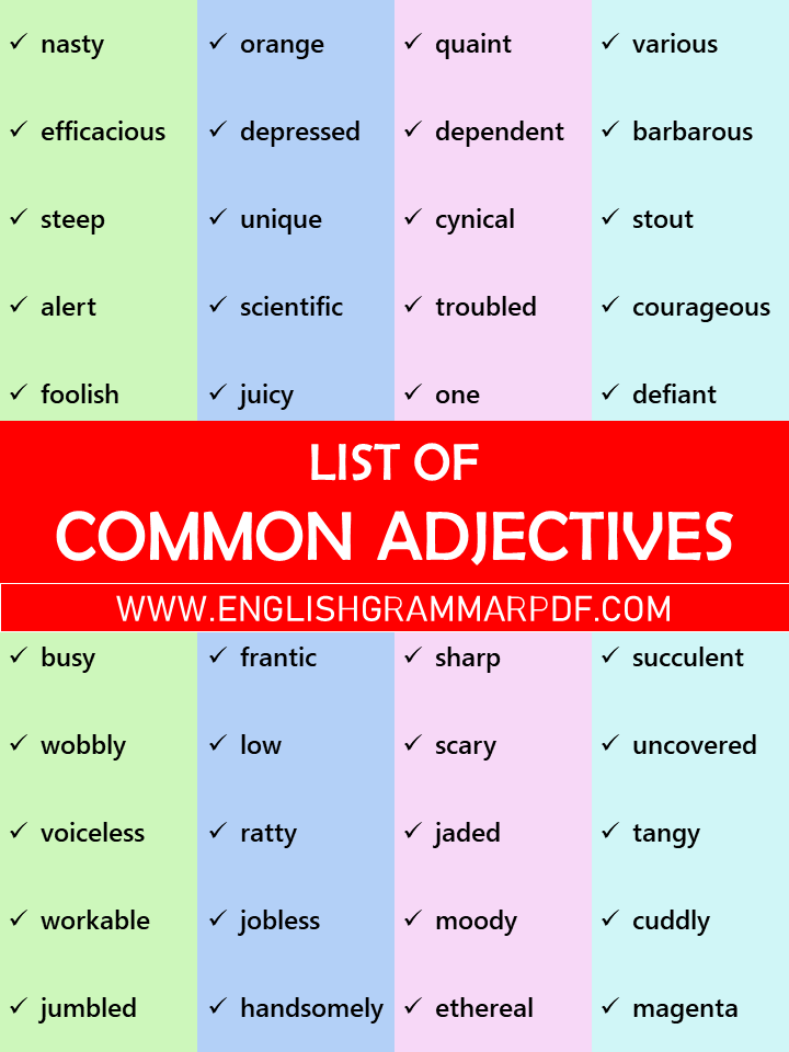 Sequence Of Adjectives Worksheets