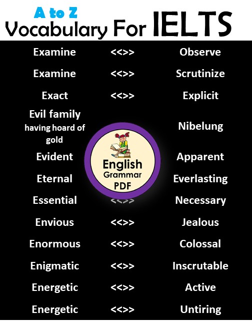ielts vocabulary with meanings