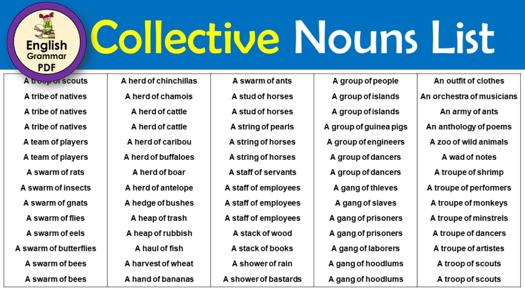 The List Of Collective Nouns 300 Collective Nouns For Animals Things 