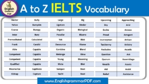 vocabulary words for ielts