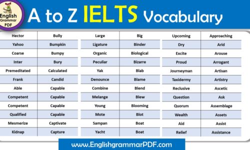 500+ Vocabulary Words for IELTS | Download PDF