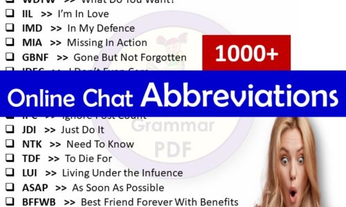 1000+ Abbreviations for online chatting | Chat abbreviations