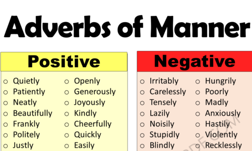 100+ List of Adverbs of Manner (Positive and Negative Manner)