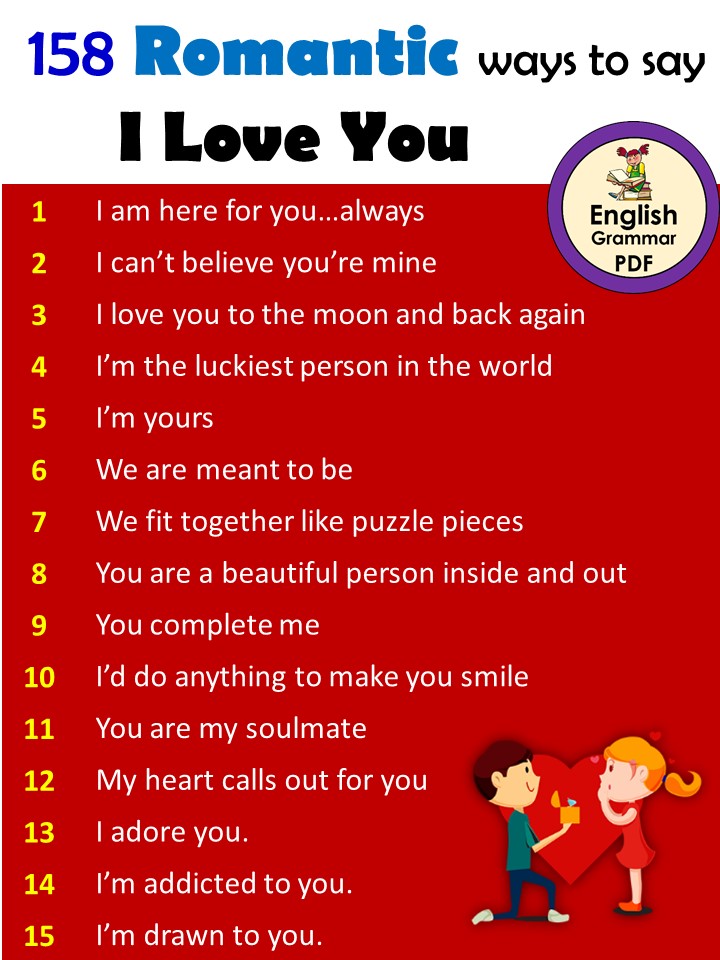 Best Romantic ways to say I Love You PDF Cute Funny Ways