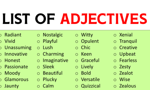 1000+ List of Adjective Words PDF