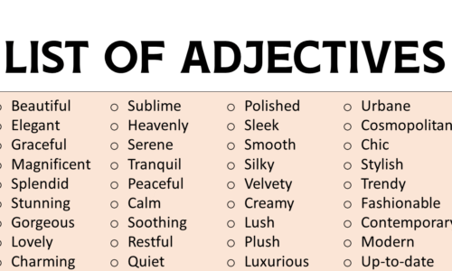 400+ Common Adjectives List PDF