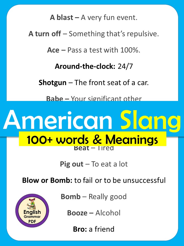 american slang words list and meanings