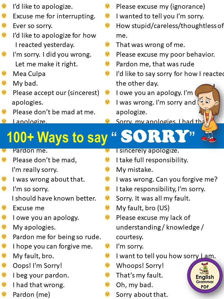 Apologize ways to Eight Ways