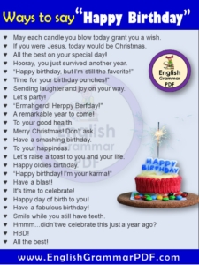 120+ Best ways to say Happy Birthday - English Grammar Pdf