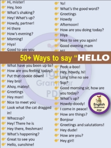 50+ best ways to say Hello with Pdf