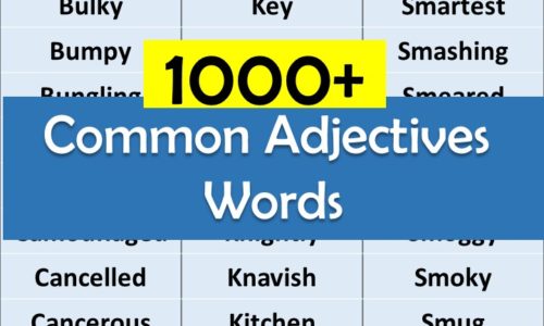 1000+ Common Adjectives Words List PDF