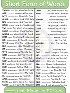 Short forms of words used in whatsapp abbreviations