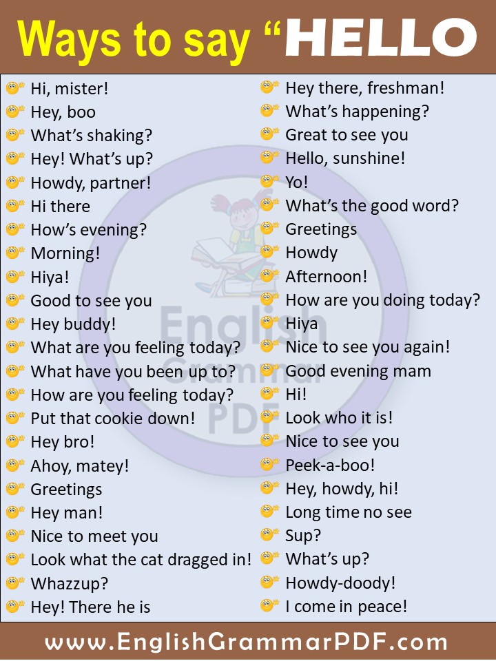 50+ best ways to say Hello with Pdf