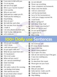 100+ English Conversation Daily use sentences pdf