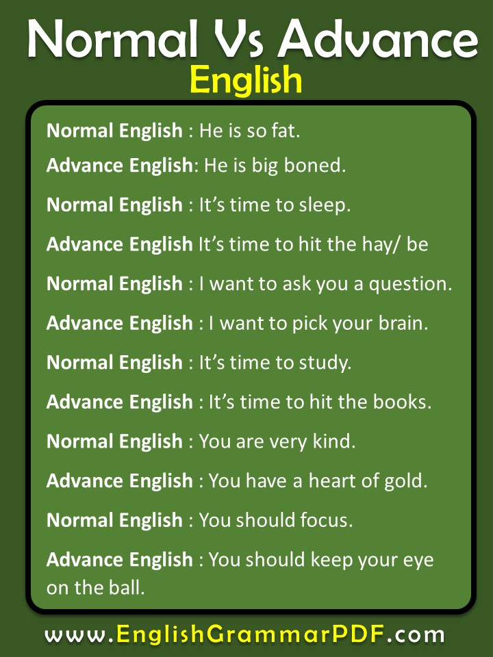 normal english vs advanced english