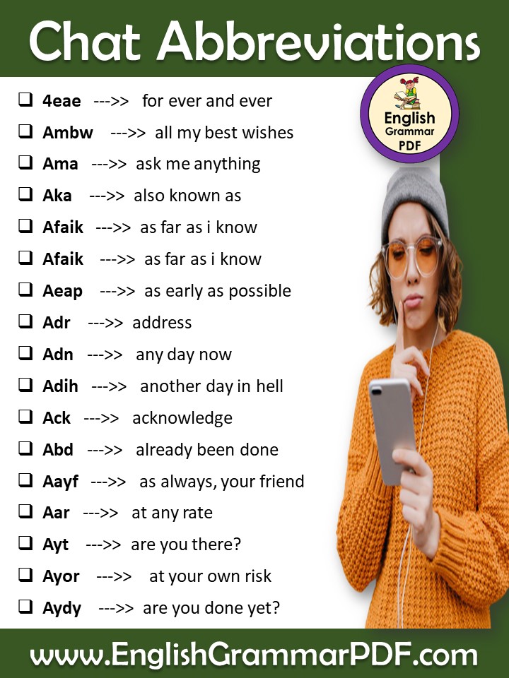 text message chat abbreviations