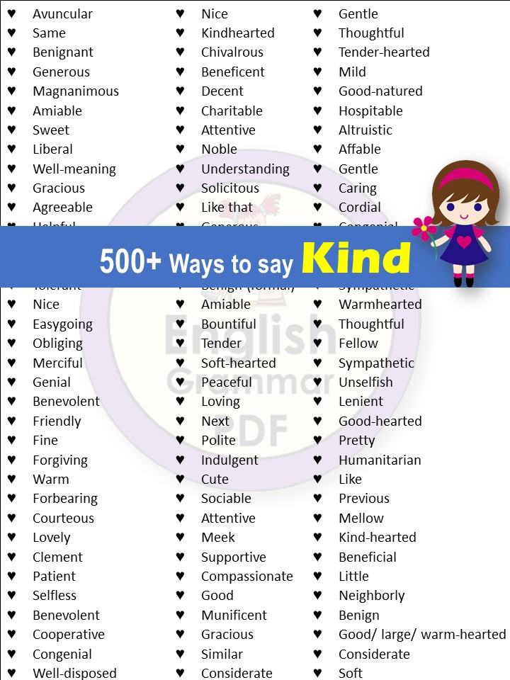 another word for kind and caring - kind synonyms
