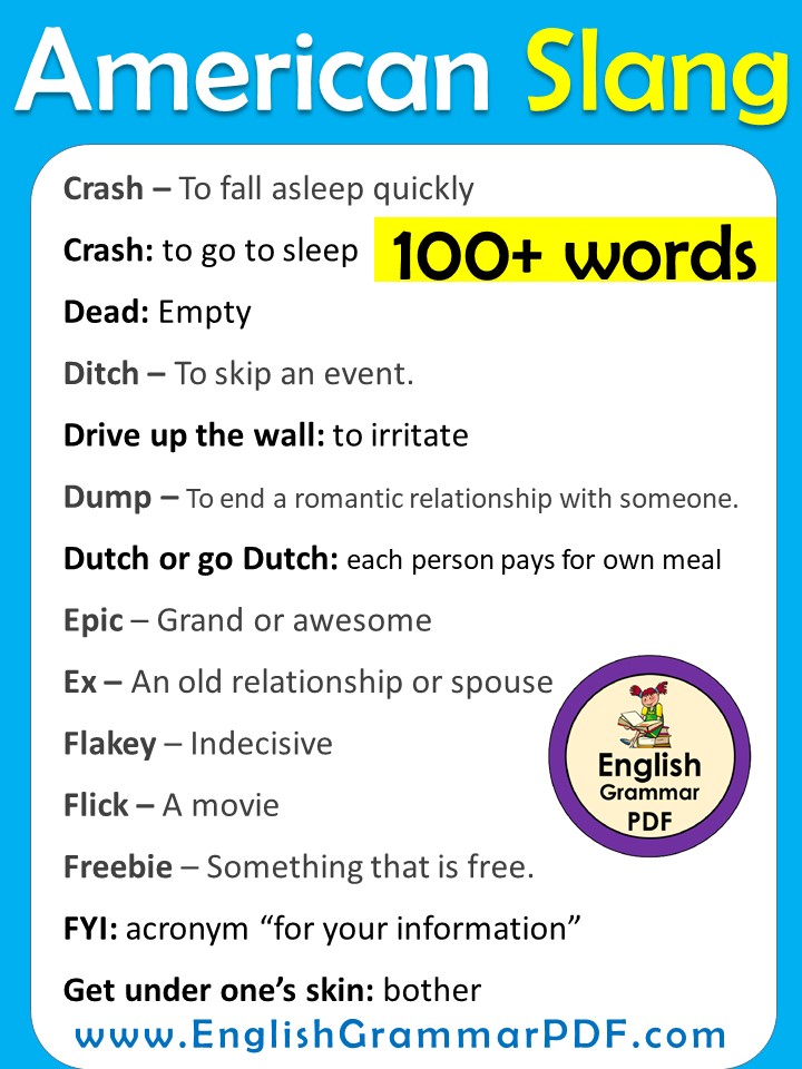 american slang words list