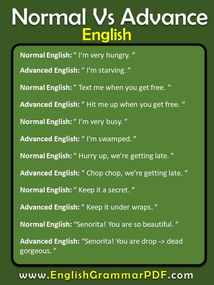 normal english vs advanced english