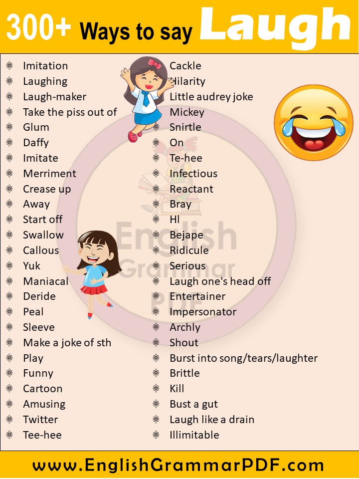 different other ways to say laugh, laugh synonyms