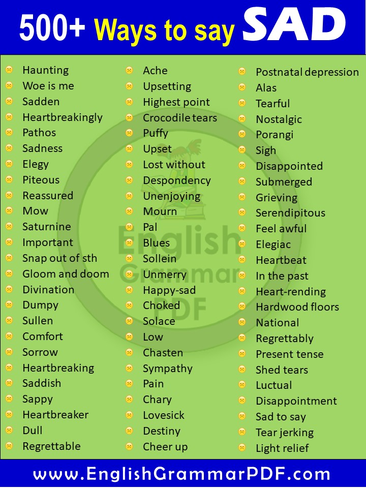 What's another word for SAD? 500+ Sad synonyms list